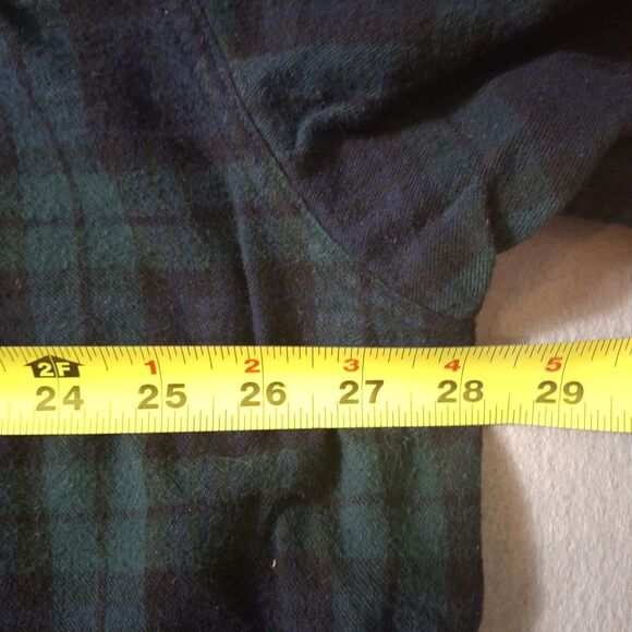 LL Bean Scotch Plaid Flannel Shirt Mens XXLT Blue Green Blackwatch Tartan - Picture 7 of 7